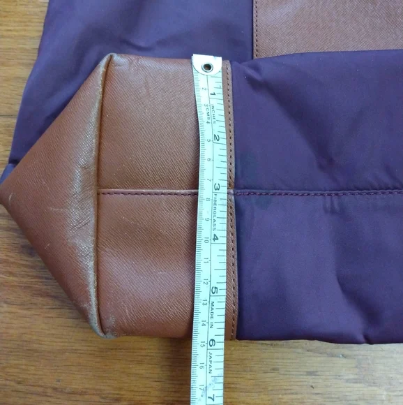 Tory Burch Large Purple Nylon Zip Top Travel Tote Bag Purse - Picture 14 of 16